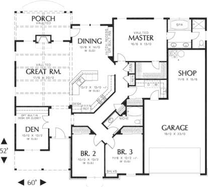 Floorplan 1 for House Plan #2559-00138