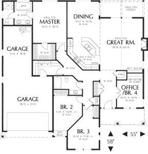 Floorplan 1 for House Plan #2559-00140