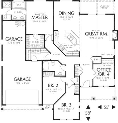 Floorplan 1 for House Plan #2559-00140