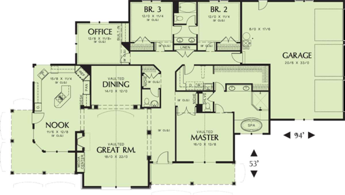 Floorplan 1 for House Plan #2559-00141