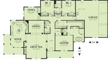 Floorplan1 for House Plan #2559-00141