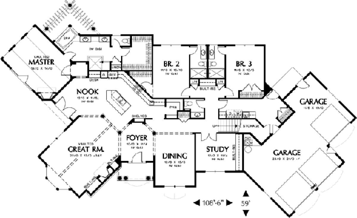 Floorplan 1 for House Plan #2559-00142