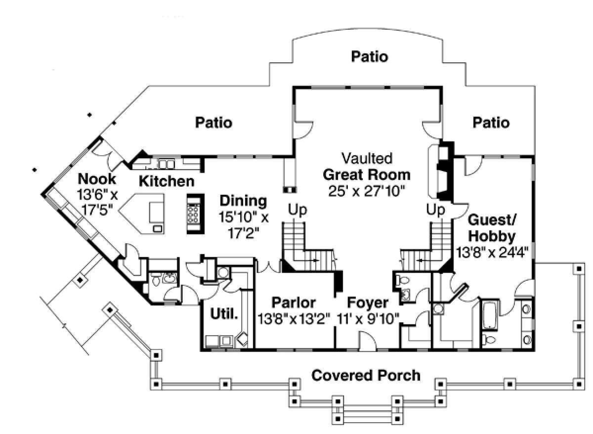 Floorplan 1 for House Plan #035-00356