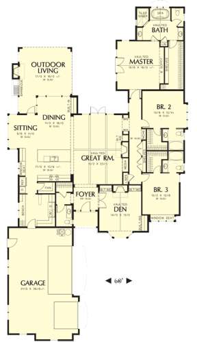 Floorplan 1 for House Plan #2559-00143
