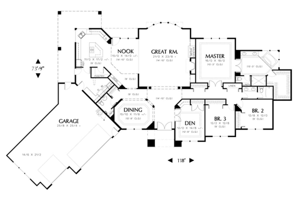 Floorplan 1 for House Plan #2559-00153