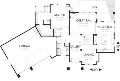 Floorplan 2 for House Plan #2559-00154