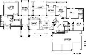 Floorplan 1 for House Plan #2559-00157