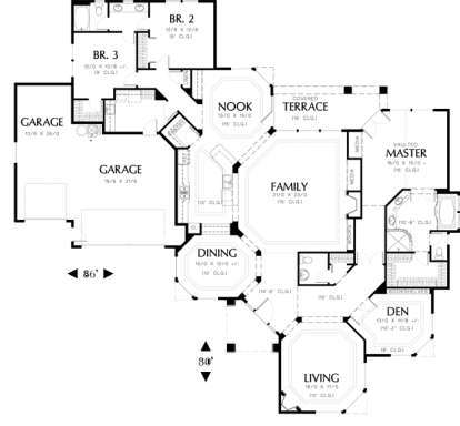 Floorplan 1 for House Plan #2559-00159