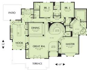 Floorplan 2 for House Plan #2559-00166