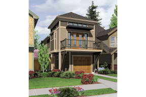 Narrow Lot House Plan #2559-00204 Elevation Photo