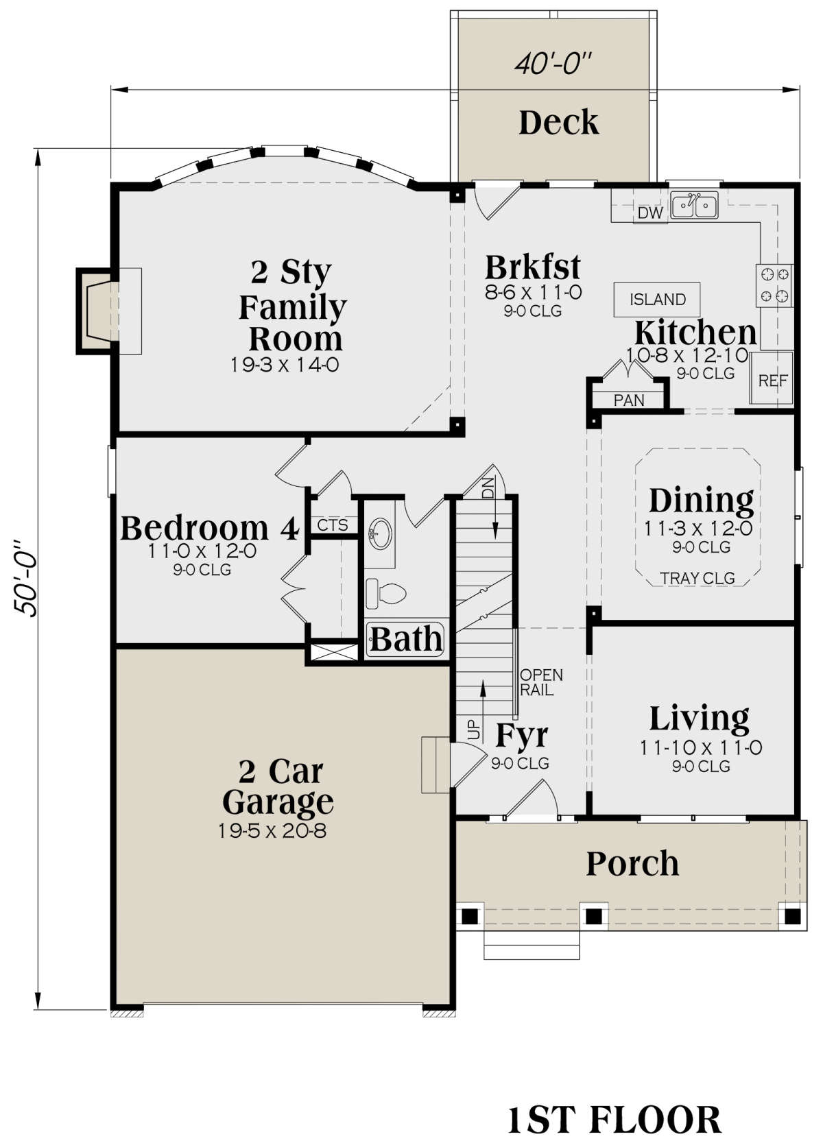 Main Floor for House Plan #009-00102