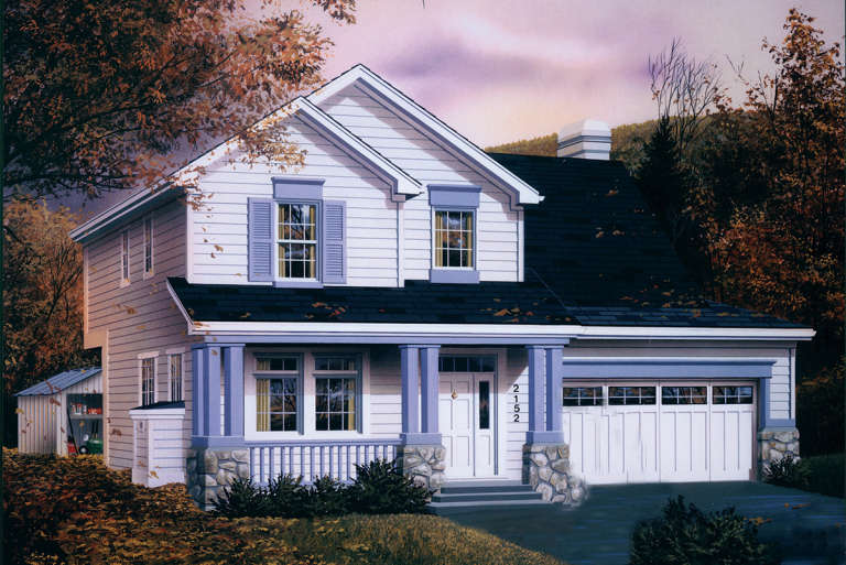 Narrow Lot House Plan #2559-00240 Elevation Photo