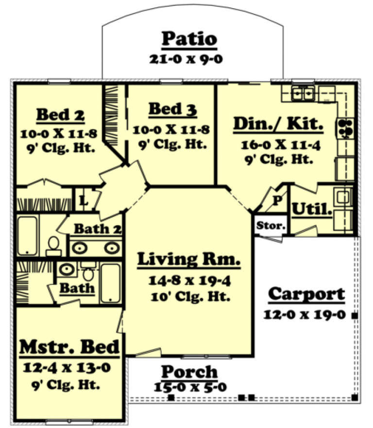 House Plan House Plan #1202 Drawing 1