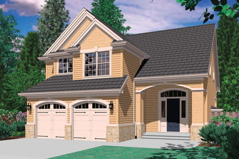 Narrow Lot House Plan #2559-00243 Elevation Photo