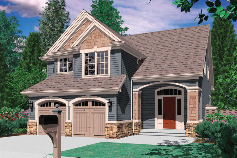 Narrow Lot House Plan #2559-00243 Elevation Photo