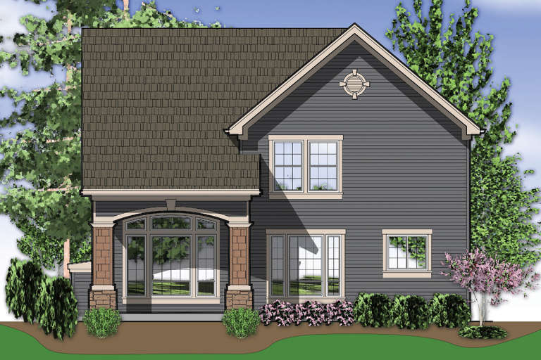 Narrow Lot House Plan #2559-00243 Elevation Photo