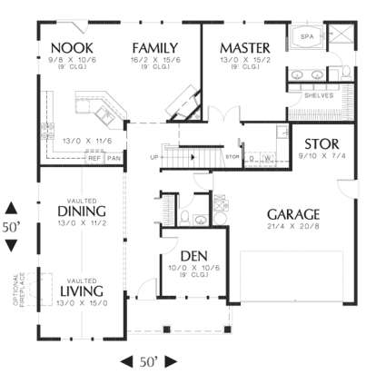 Floorplan 1 for House Plan #2559-00300