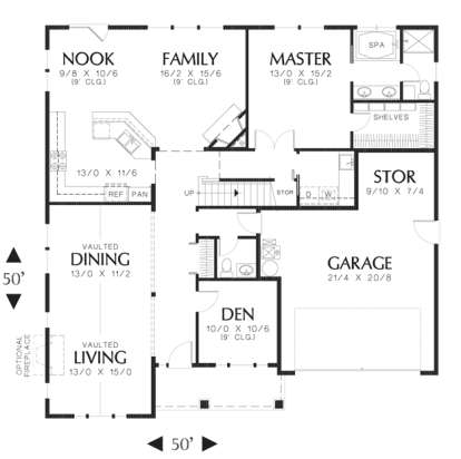 Floorplan 1 for House Plan #2559-00300