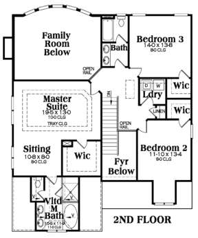 Second Floor for House Plan #009-00103