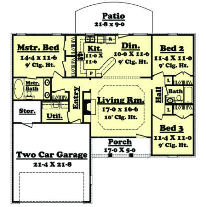 Main Floor for House Plan #041-00003