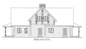 Log House Plan #039-00001 Elevation Photo