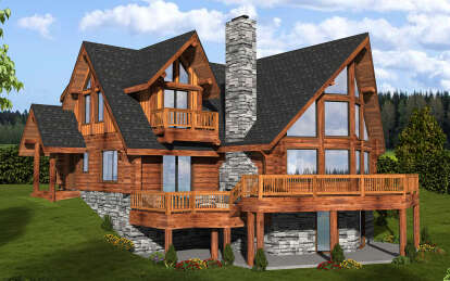 Vacation House Plan #039-00002 Elevation Photo