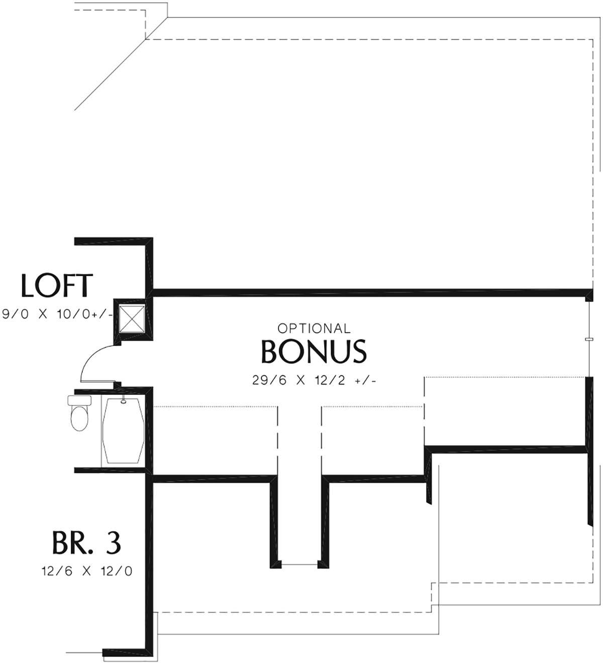 Optional Bonus Room for House Plan #2559-00345