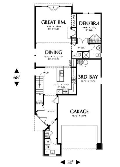 Floorplan 1 for House Plan #2559-00400