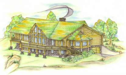 Log House Plan #039-00005 Elevation Photo