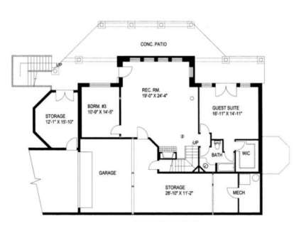 Basement Floor for House Plan #039-00005