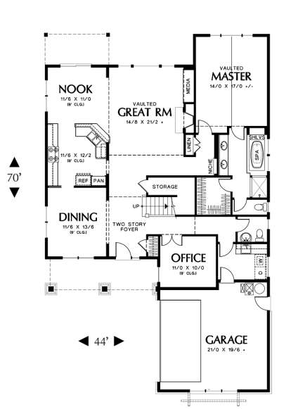 Floorplan 1 for House Plan #2559-00403