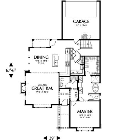 Floorplan 1 for House Plan #2559-00404