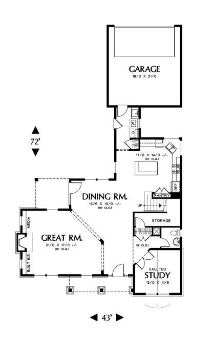 Floorplan 1 for House Plan #2559-00407
