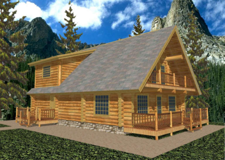 Vacation House Plan #039-00006 Elevation Photo