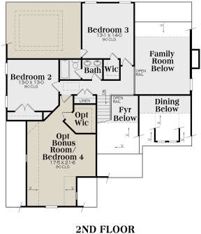Second Floor for House Plan #009-00104
