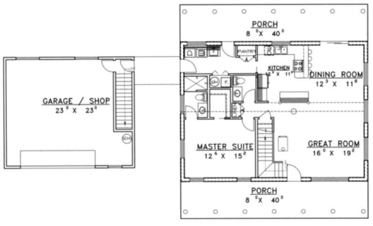 House Plan House Plan #1222 Drawing 1