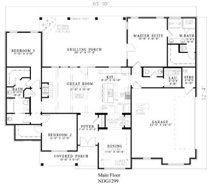 Floorplan 1 for House Plan #110-00842