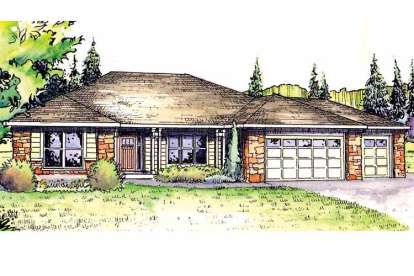 European House Plan #035-00460 Elevation Photo