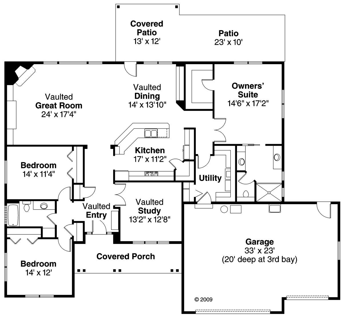 Floorplan 1 for House Plan #035-00460