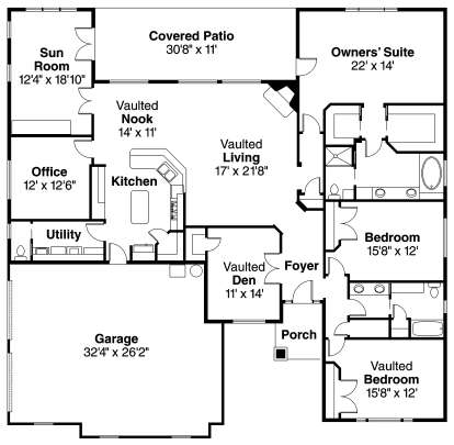 Floorplan 1 for House Plan #035-00461