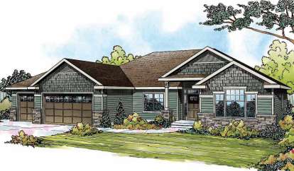 3 Bed, 2 Bath, 2316 Square Foot House Plan - #035-00464