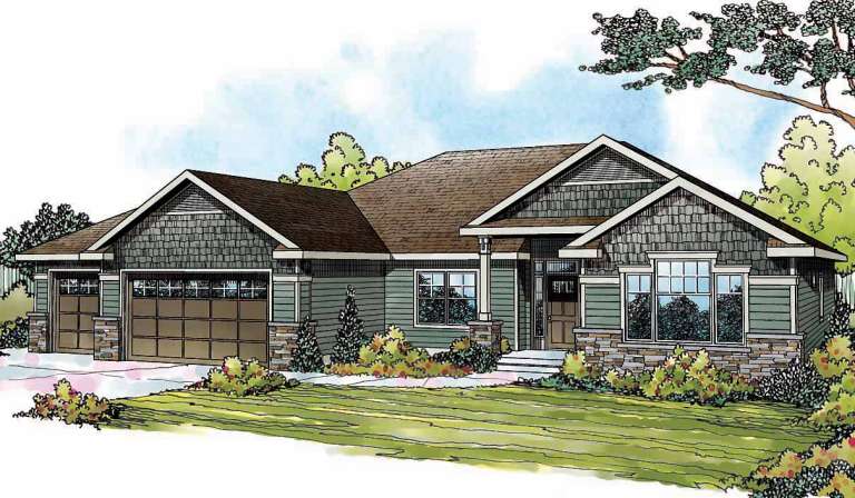 Craftsman House Plan #035-00464 Elevation Photo