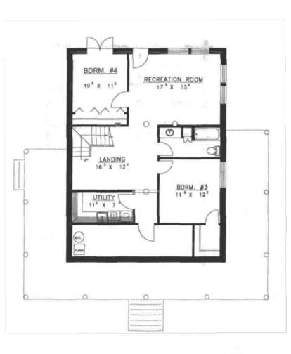 Basement Floor for House Plan #039-00010