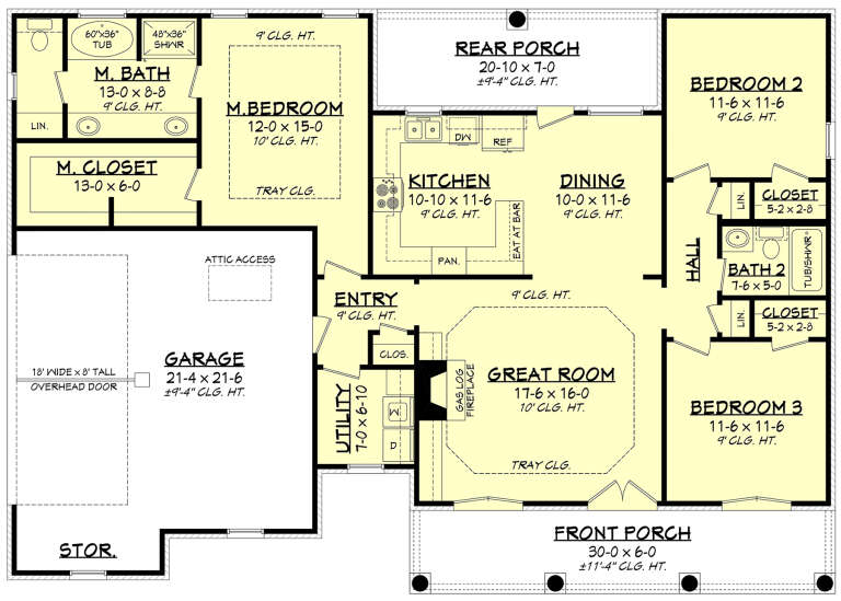 House Plan House Plan #1226 Drawing 1