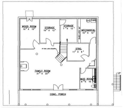 Basement Floor for House Plan #039-00011