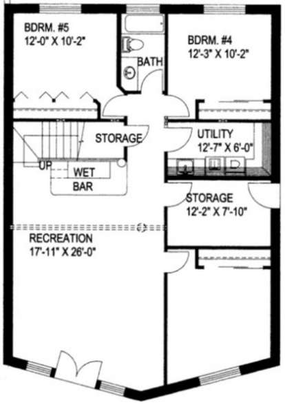 Basement Floor for House Plan #039-00012