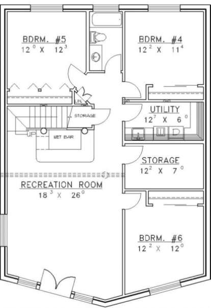 Basement Floor for House Plan #039-00013