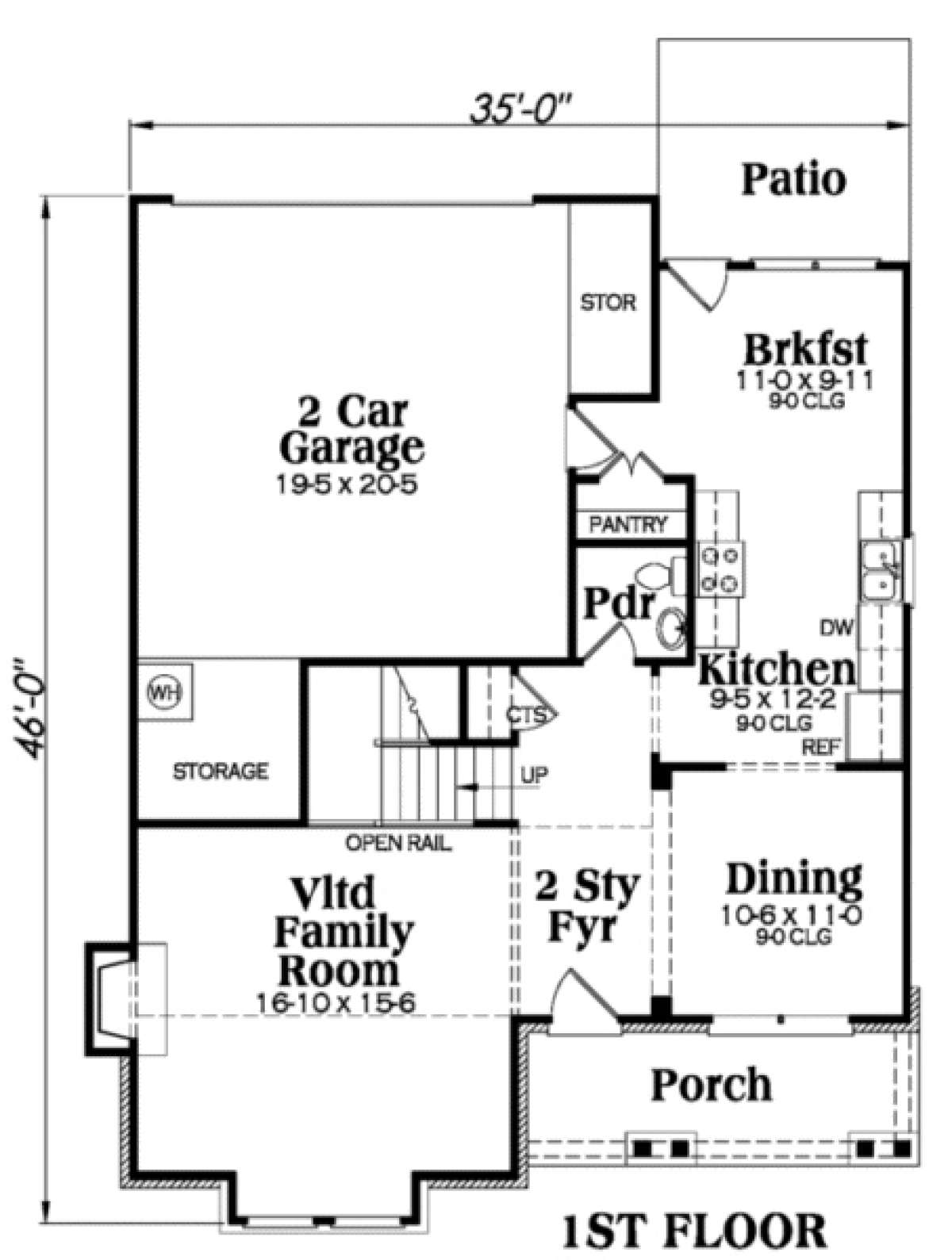 Main Floor for House Plan #009-00105