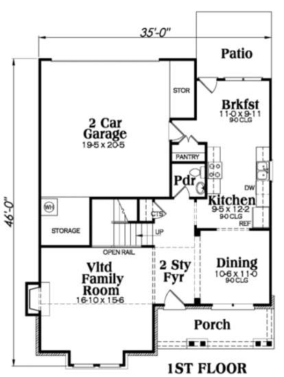 Main Floor for House Plan #009-00105