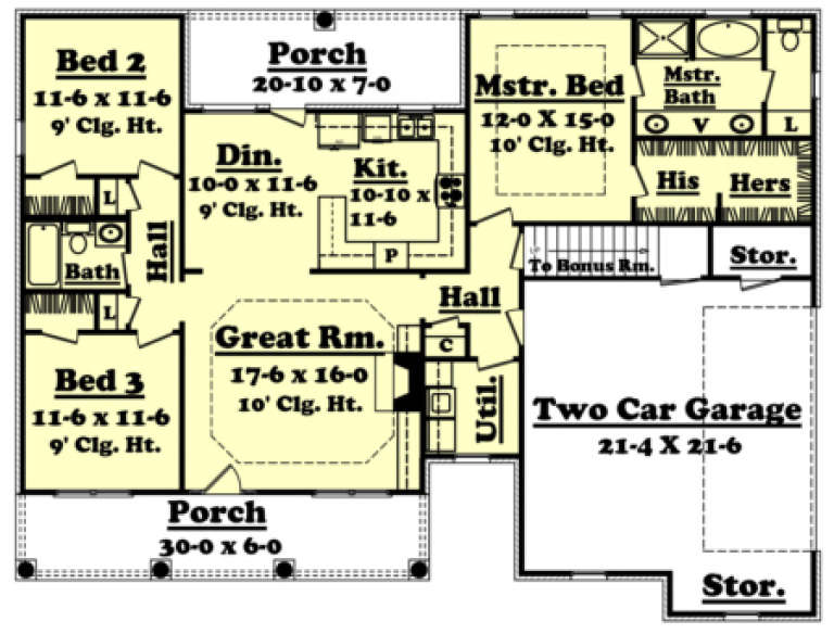 House Plan House Plan #1230 Drawing 1